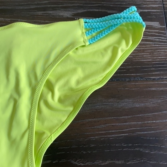 Lime green hipster bikini bottom braided sides L - Picture 3 of 12